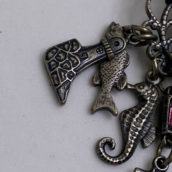 Banana Bob Mermaid queen of the sea theme chandelier pierced silver earrings - Picture 8 of 9